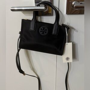 NWT Tory Burch Black Mini Ella Nylon Tote